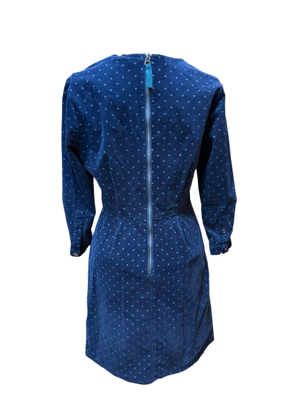 Joules Navy Polka Dot Long Sleeve Corduroy Dress size 4 Classic - Picture 7 of 12